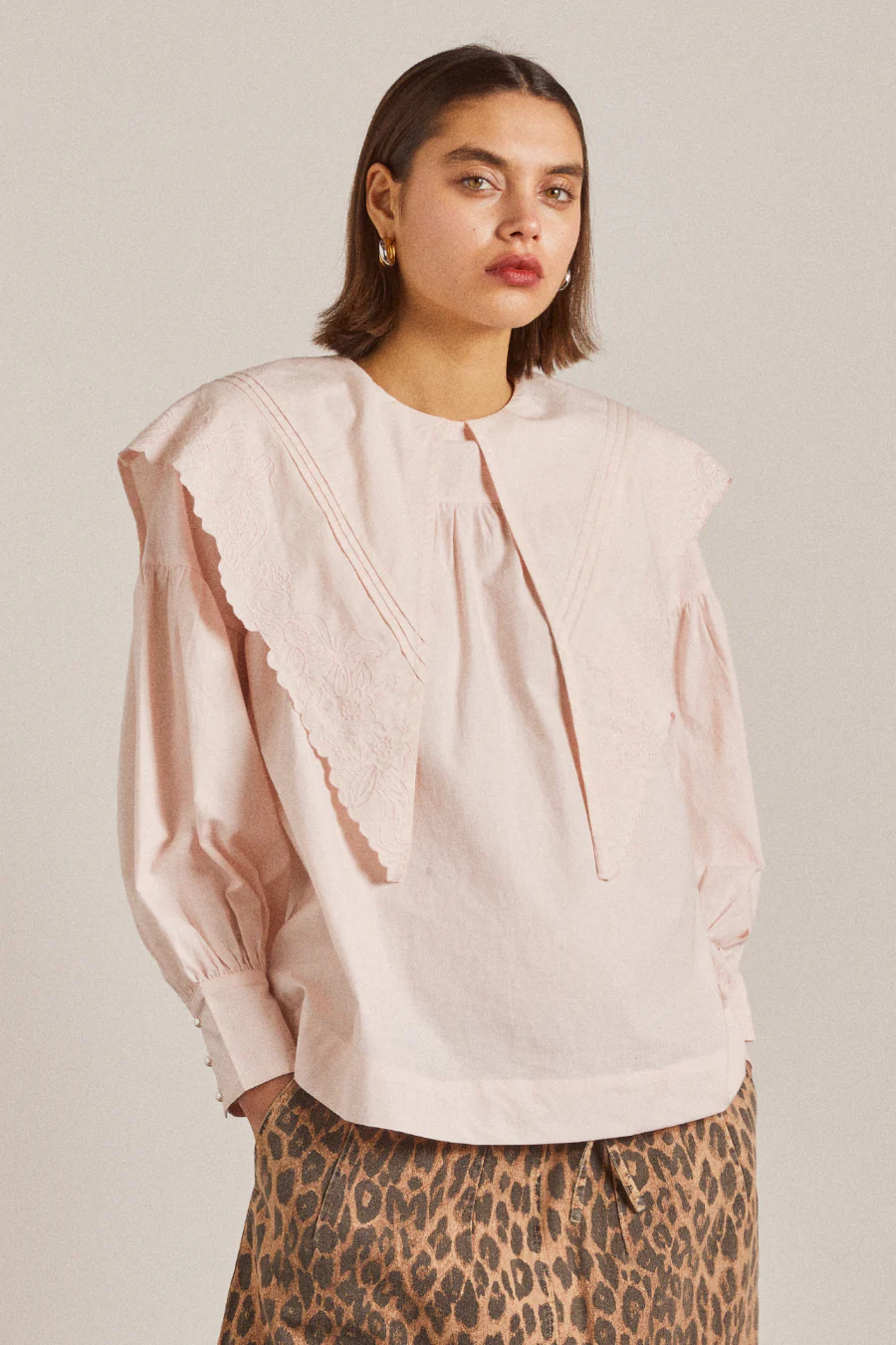 embroidered candy blouse - pink