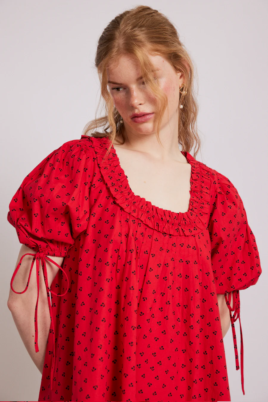 jemima mini dress - red cherries