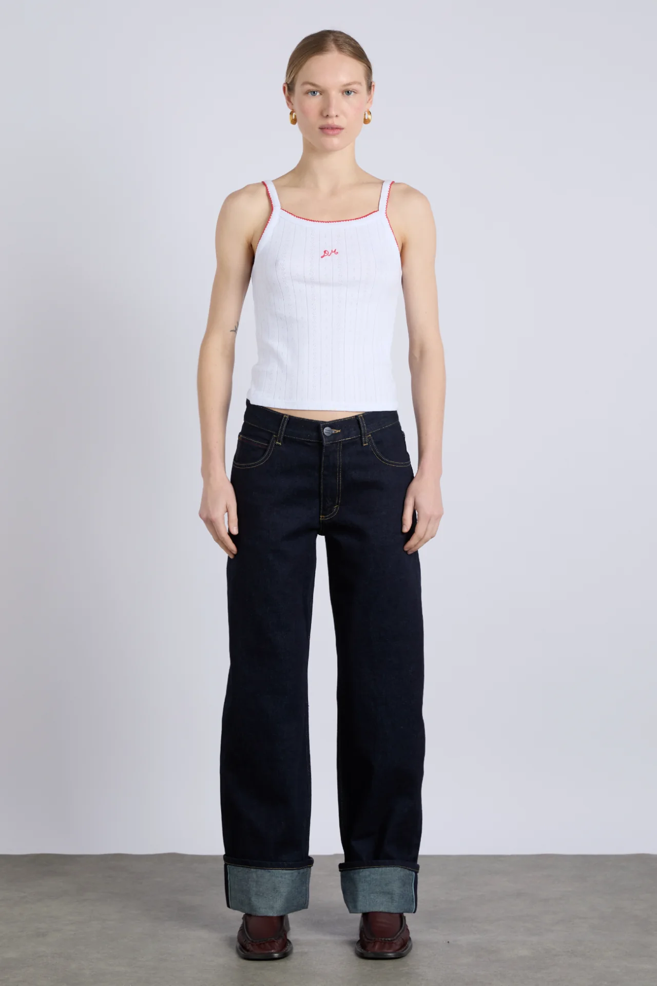 Italian selvedge sylvie jeans with turn up