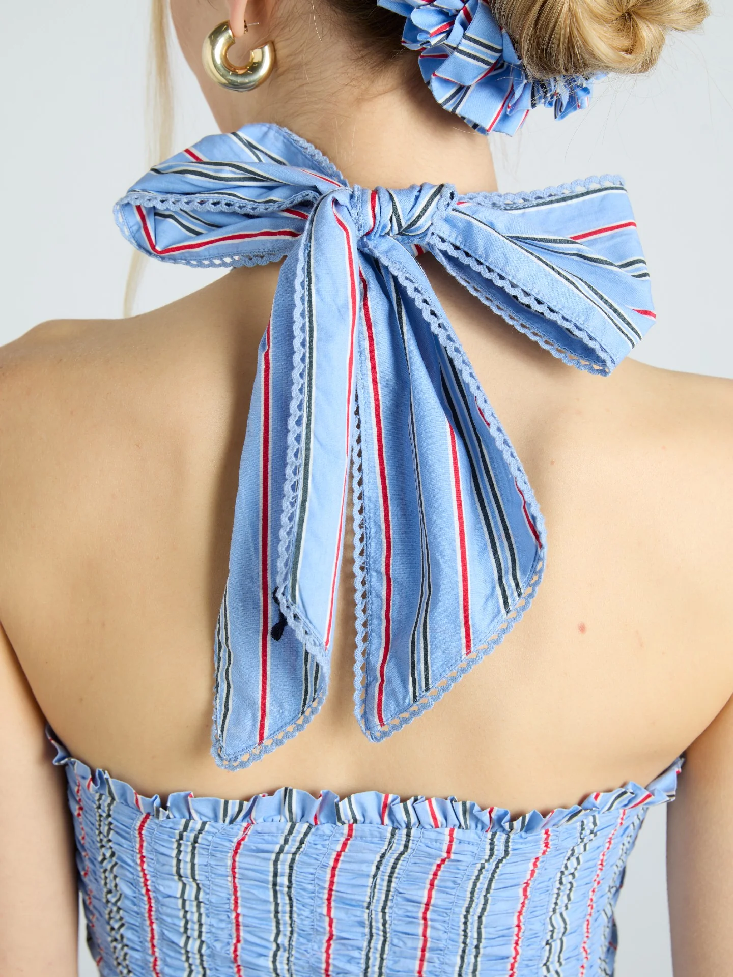 mia midi dress - bold blue stripe