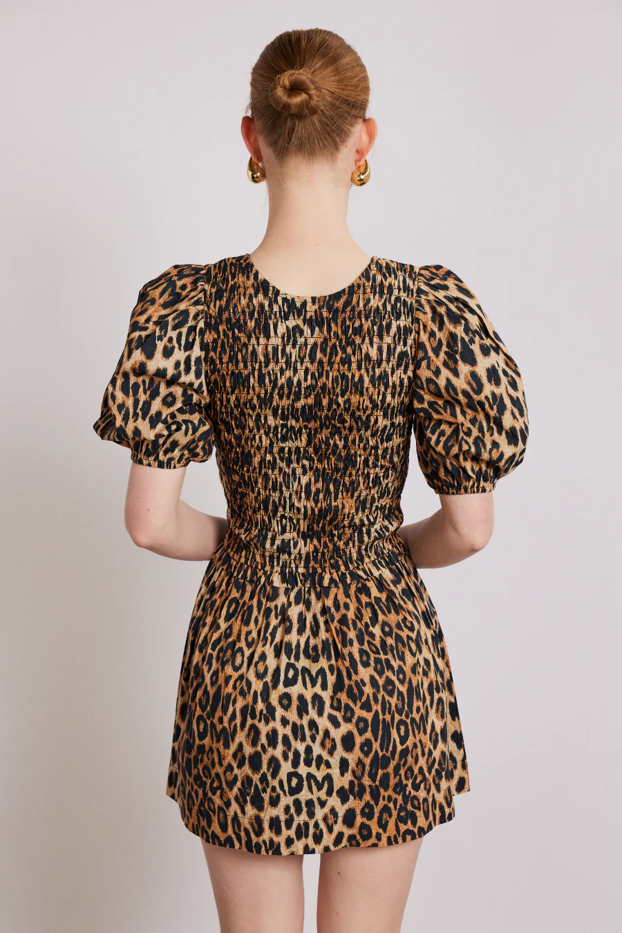 Bluebelle shirred mini dress - leopard