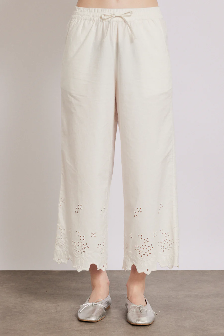 lana trousers - white broderie