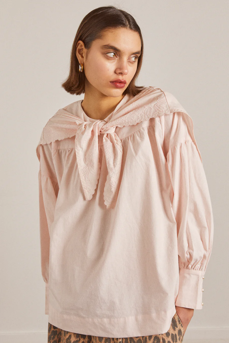 embroidered candy blouse - pink