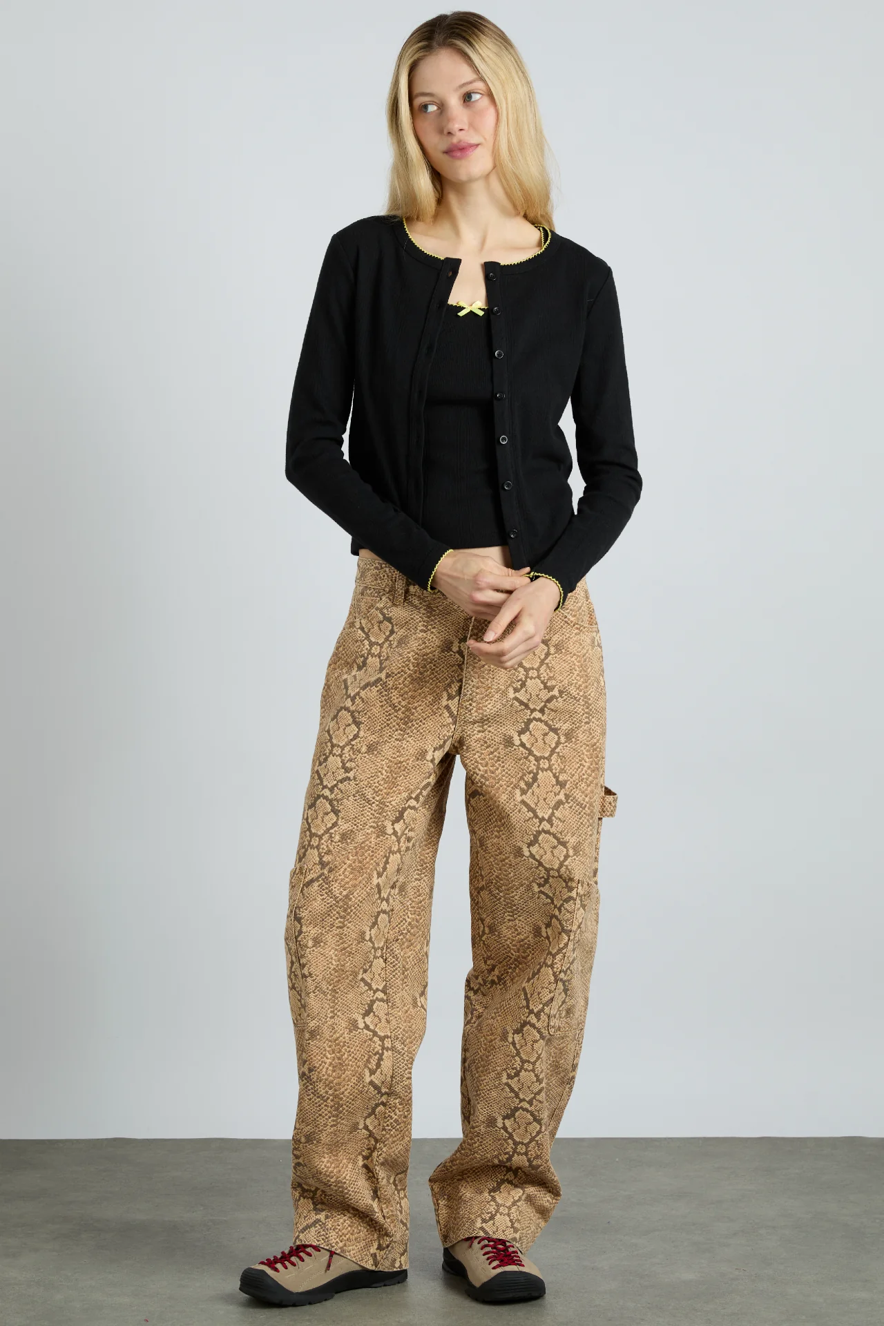 sybil pointelle cardi - black