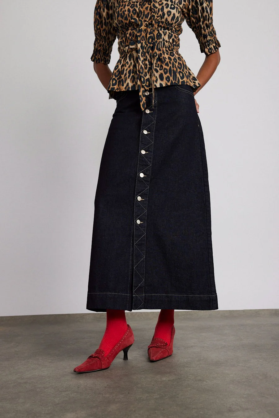 charley denim skirt - dark indigo