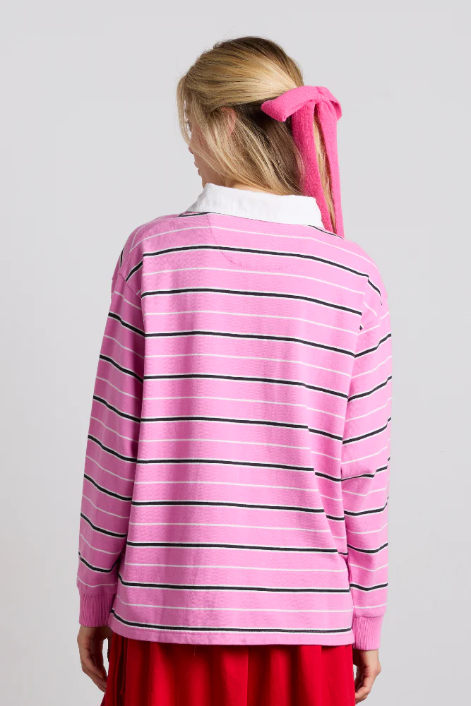 remie rugby shirt - pink stripe