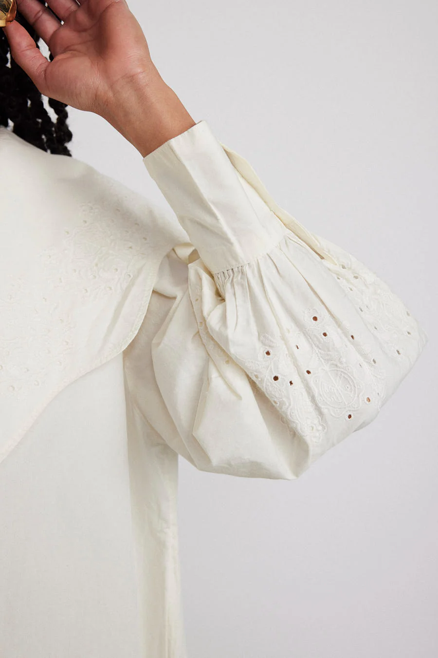 mimi mini dress - off white broderie