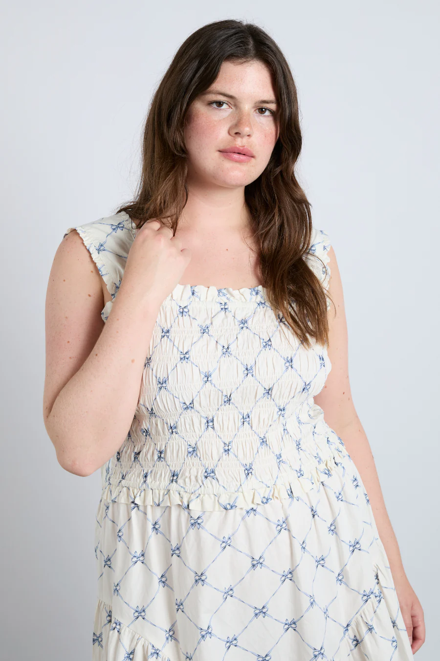Tish midi dress - white bow print