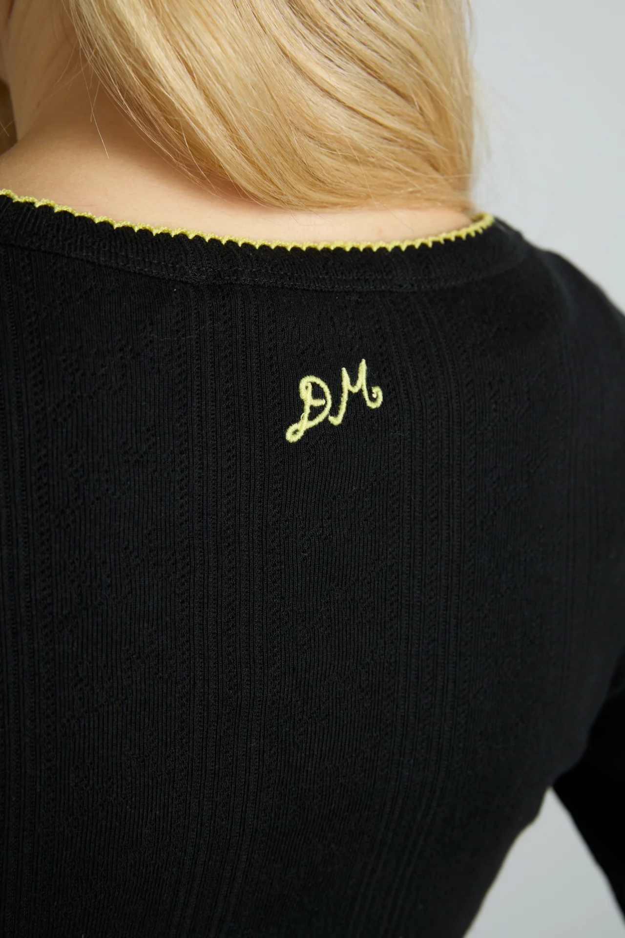 sybil pointelle cardi - black