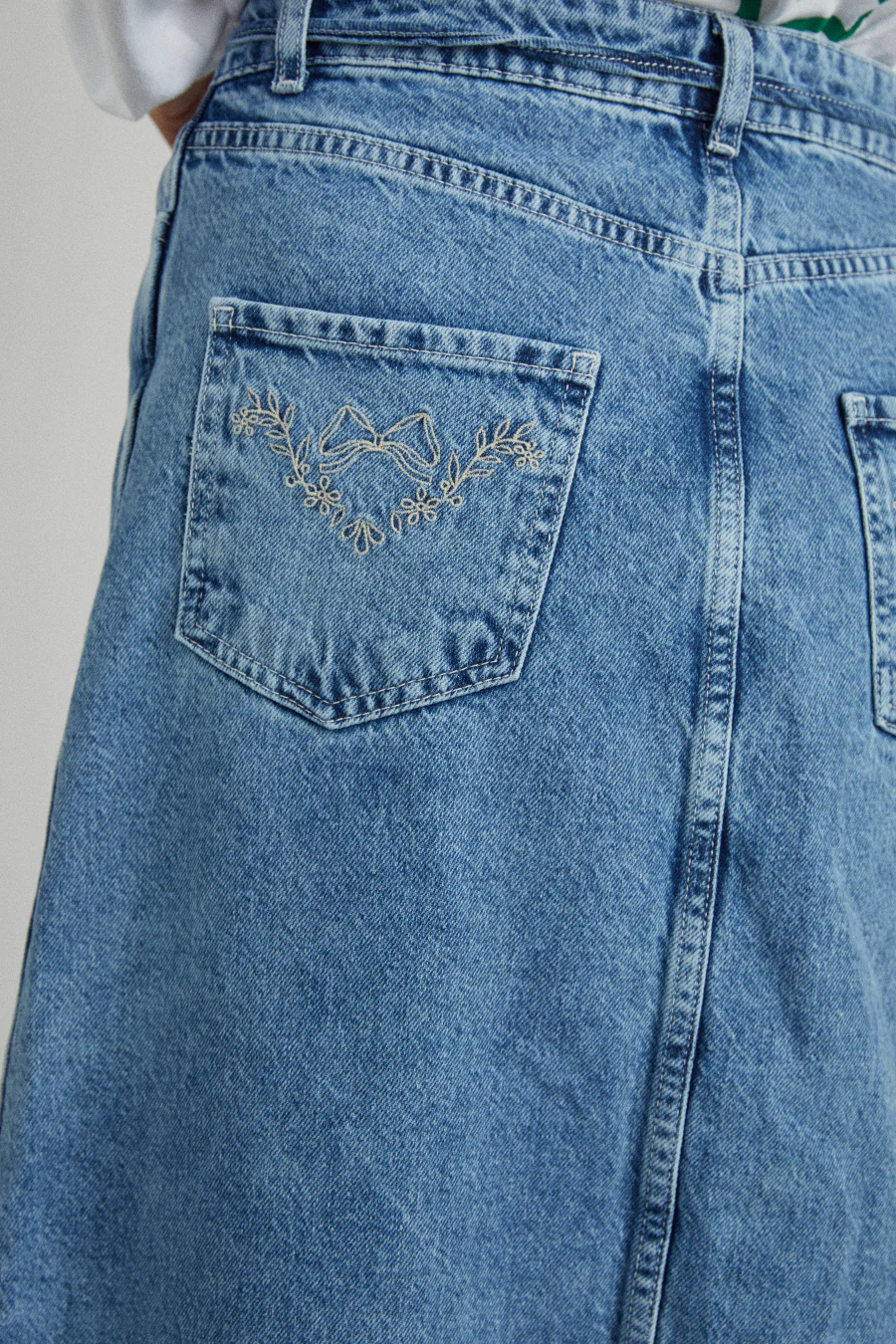 kaia denim maxi skirt