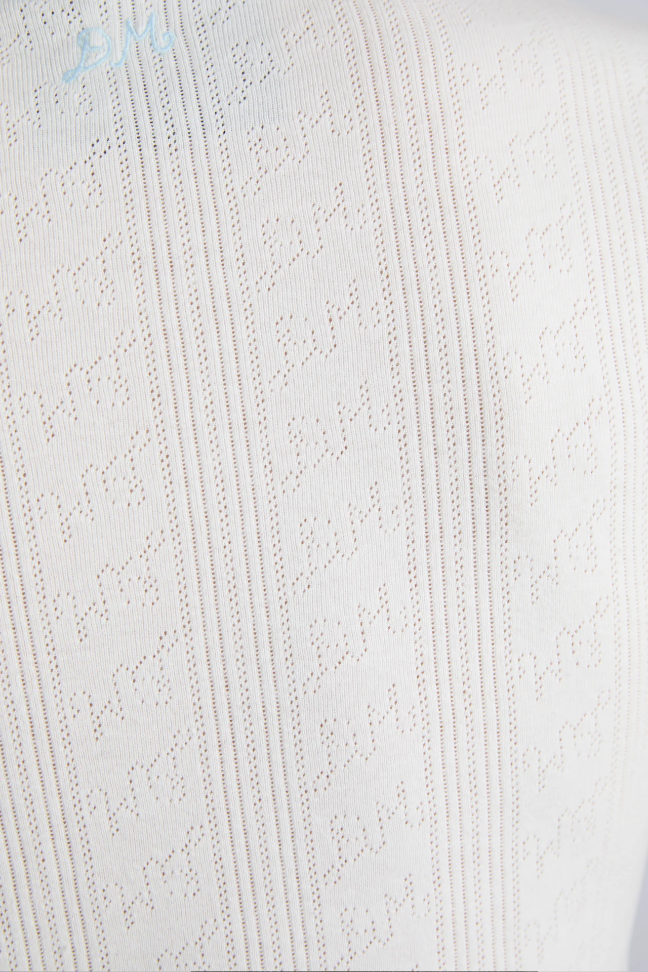 devon pointelle polo tee - white