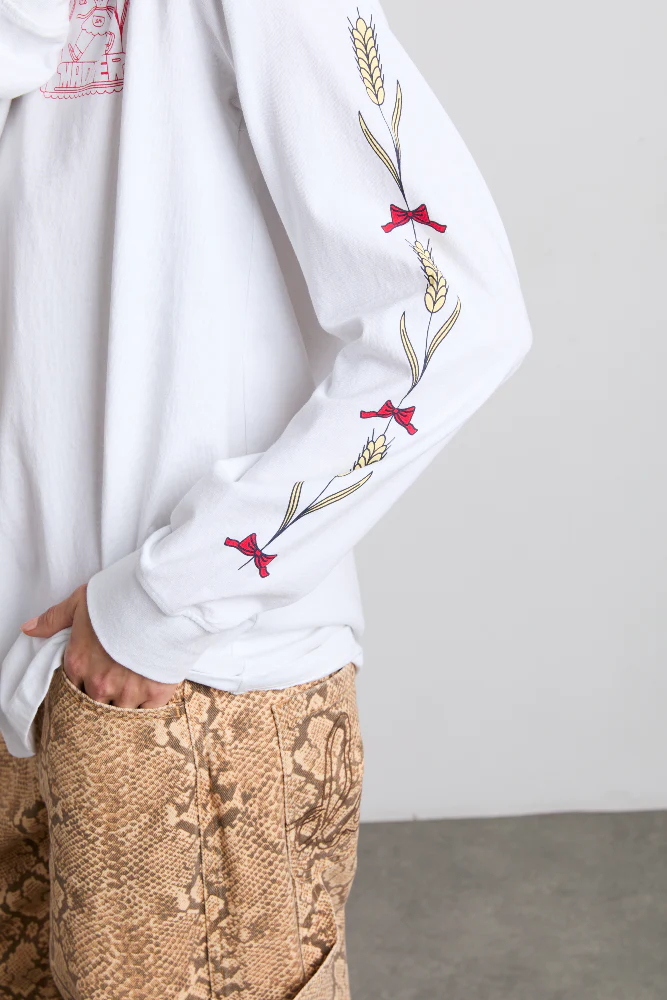 fresh bread long sleeve tee - white