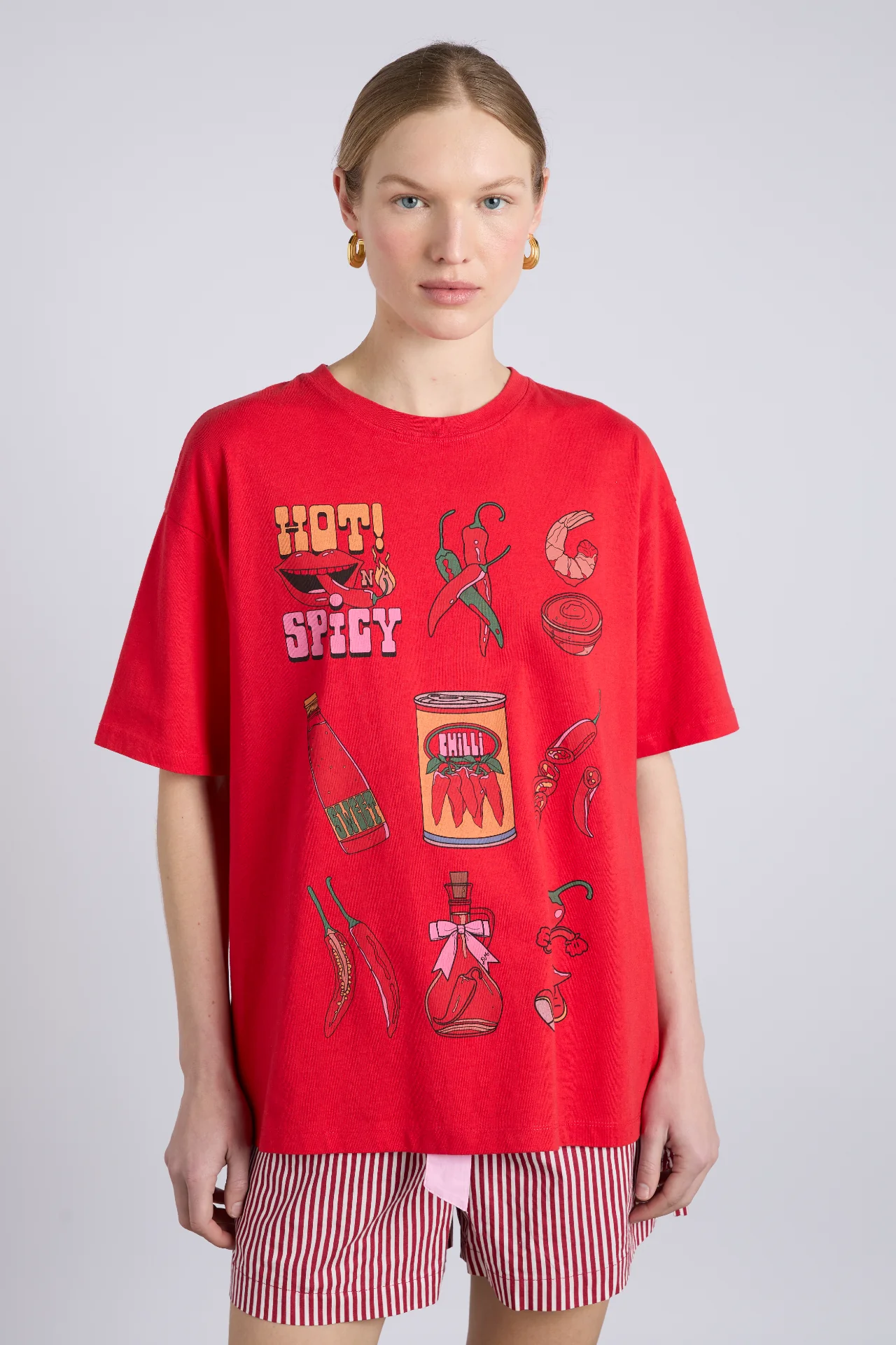 chilli boyfriend tee - washed red