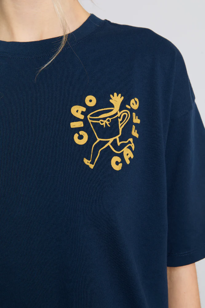 cafe pronto boyfriend tee - navy