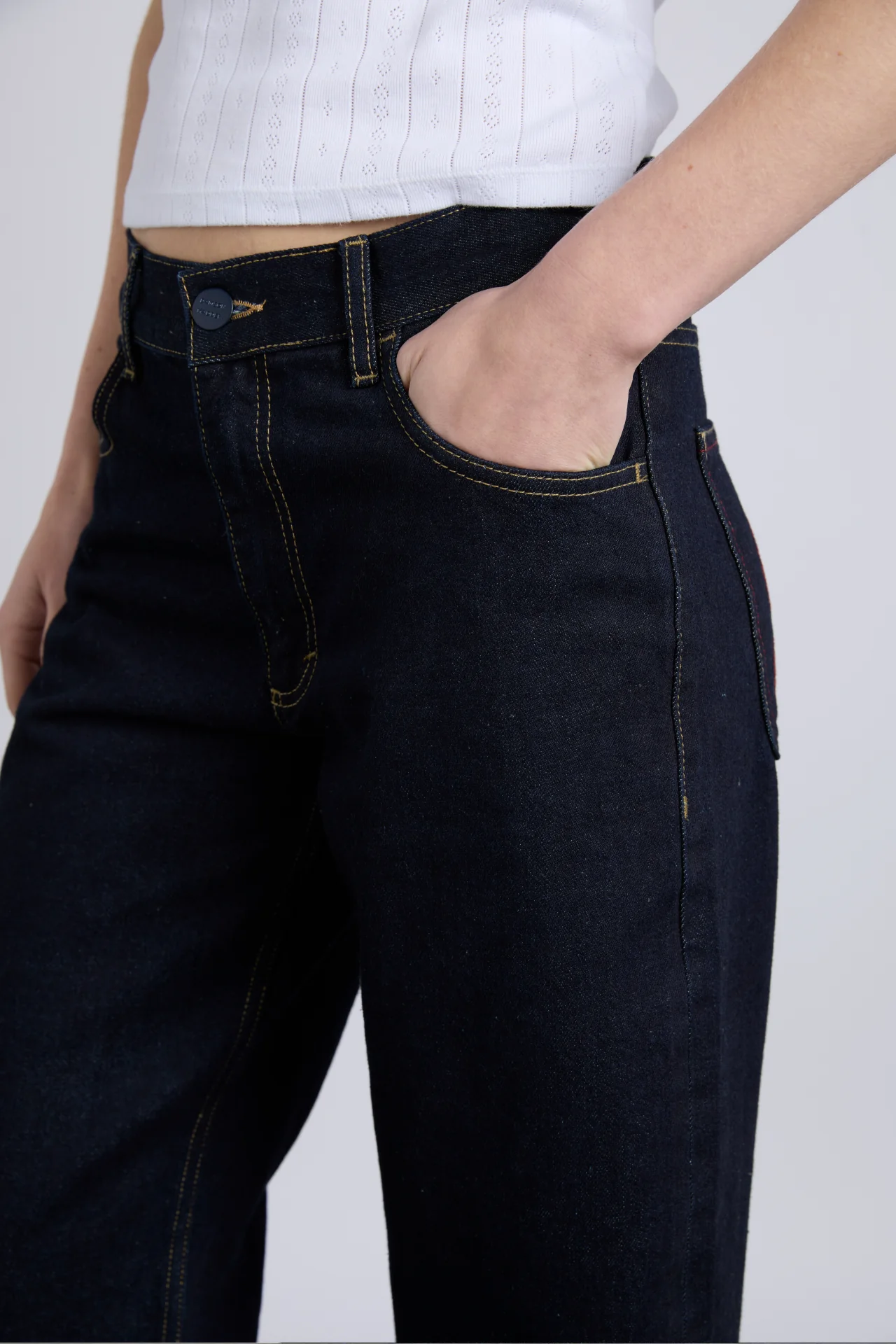 Italian selvedge sylvie jeans with turn up