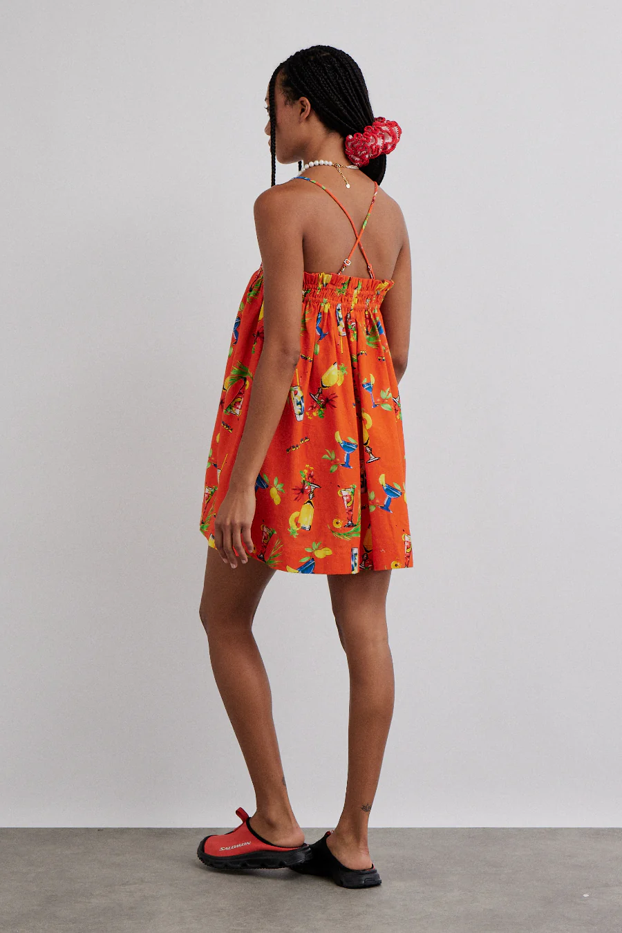 lila strappy mini dress - cocktail print