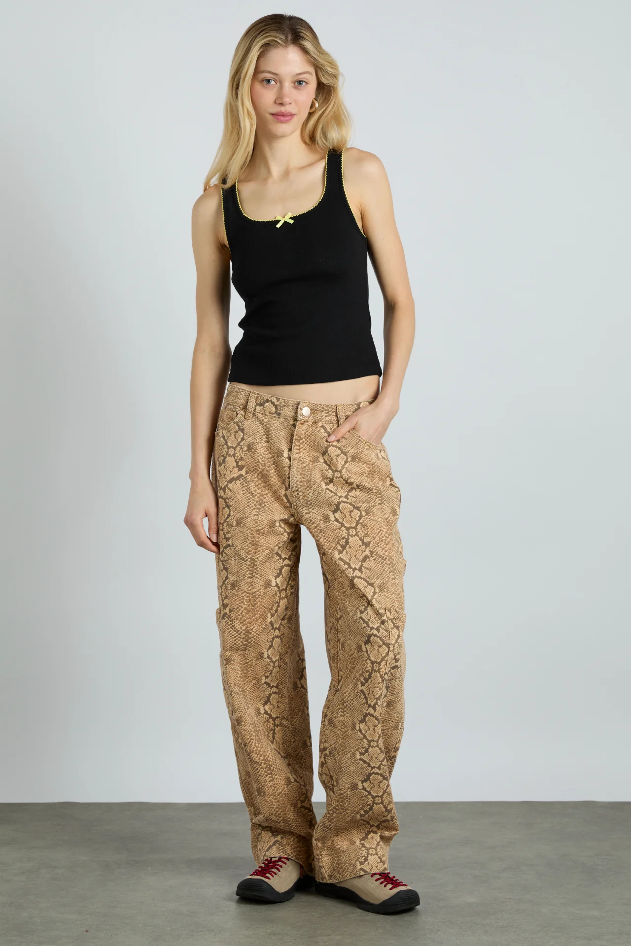 drew cargo jeans - snake print