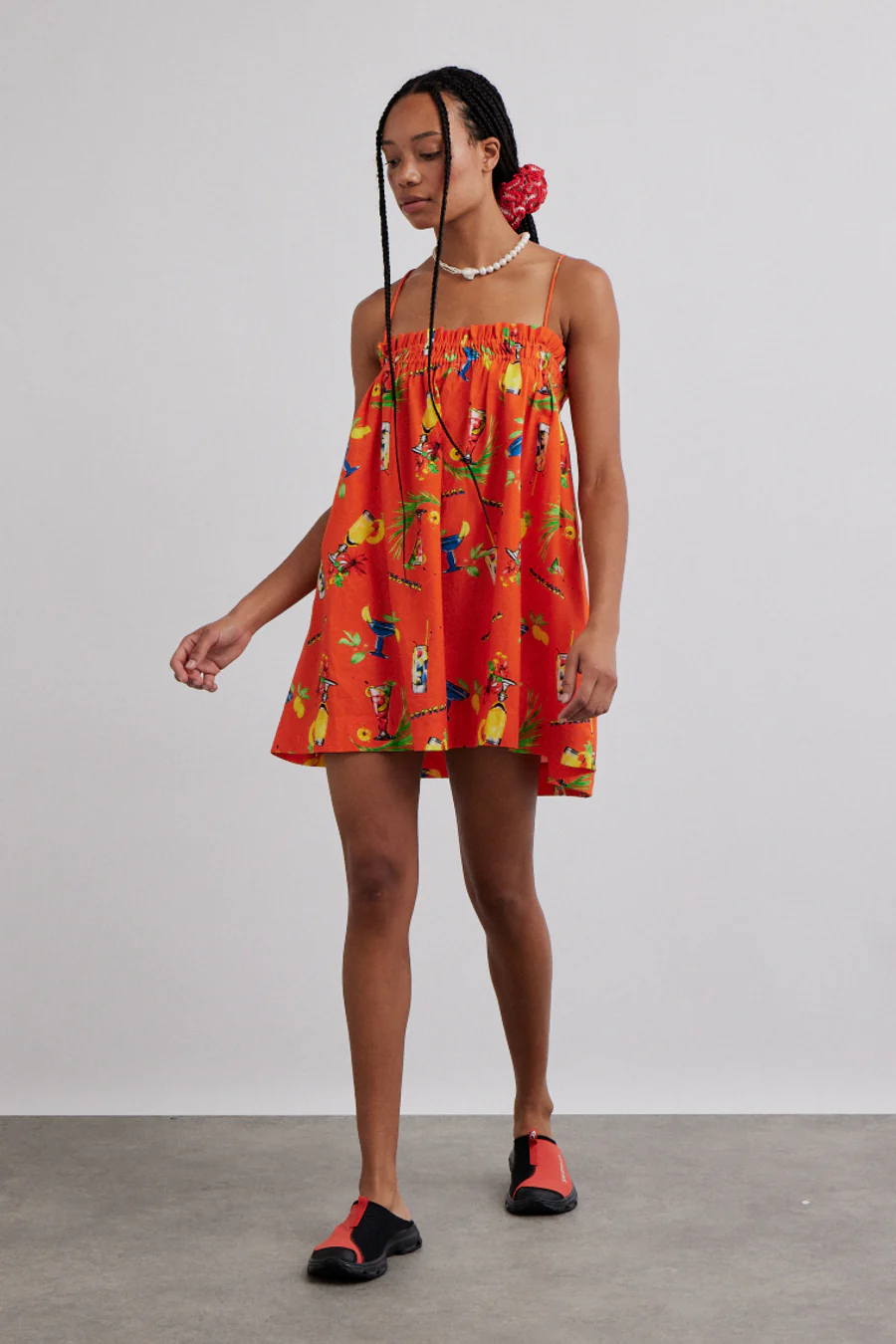 lila strappy mini dress - cocktail print