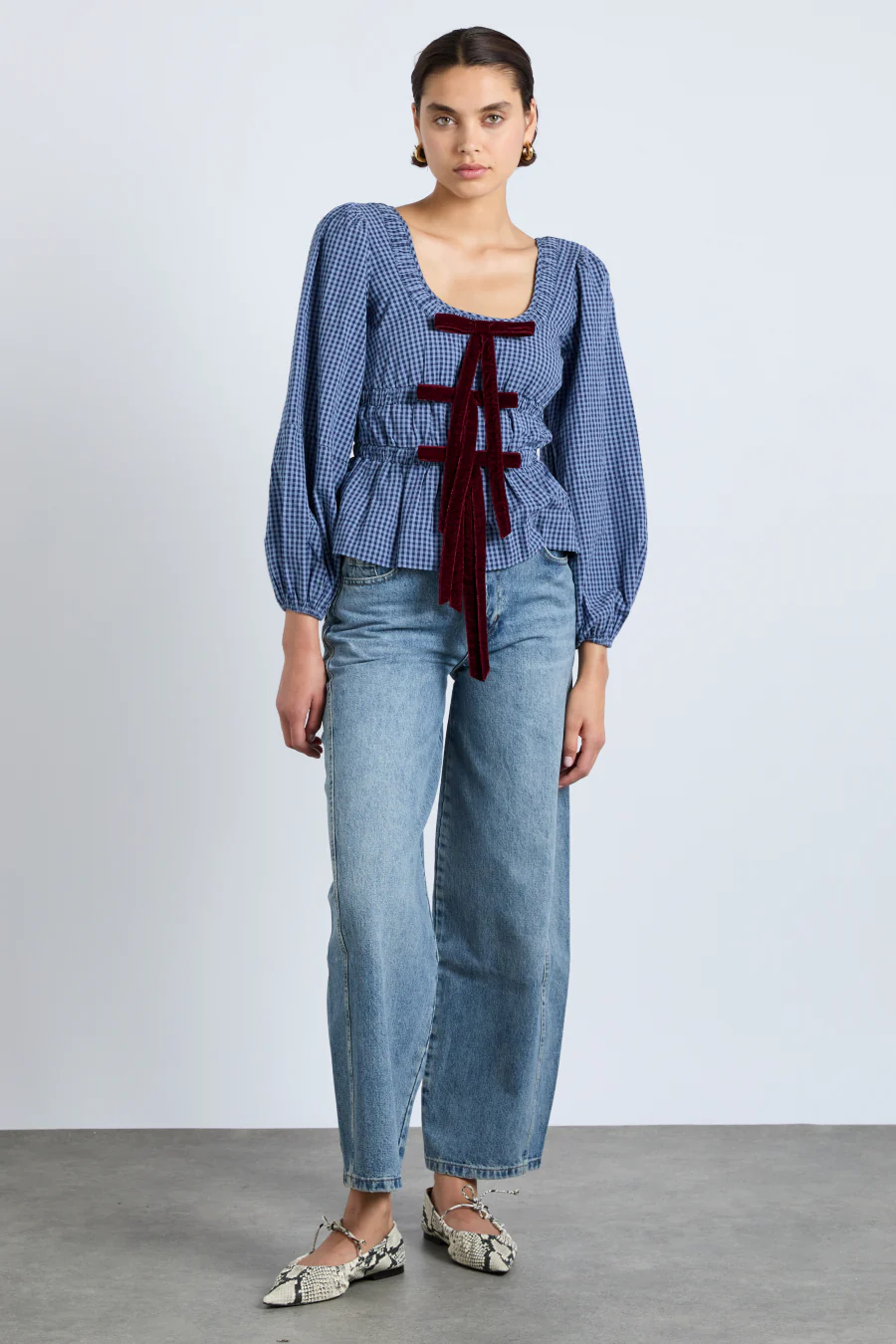 dakota blouse - blue check