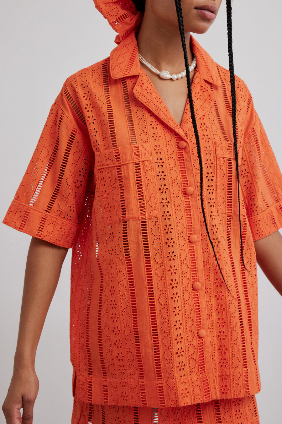 chlo shirt - orange broderie