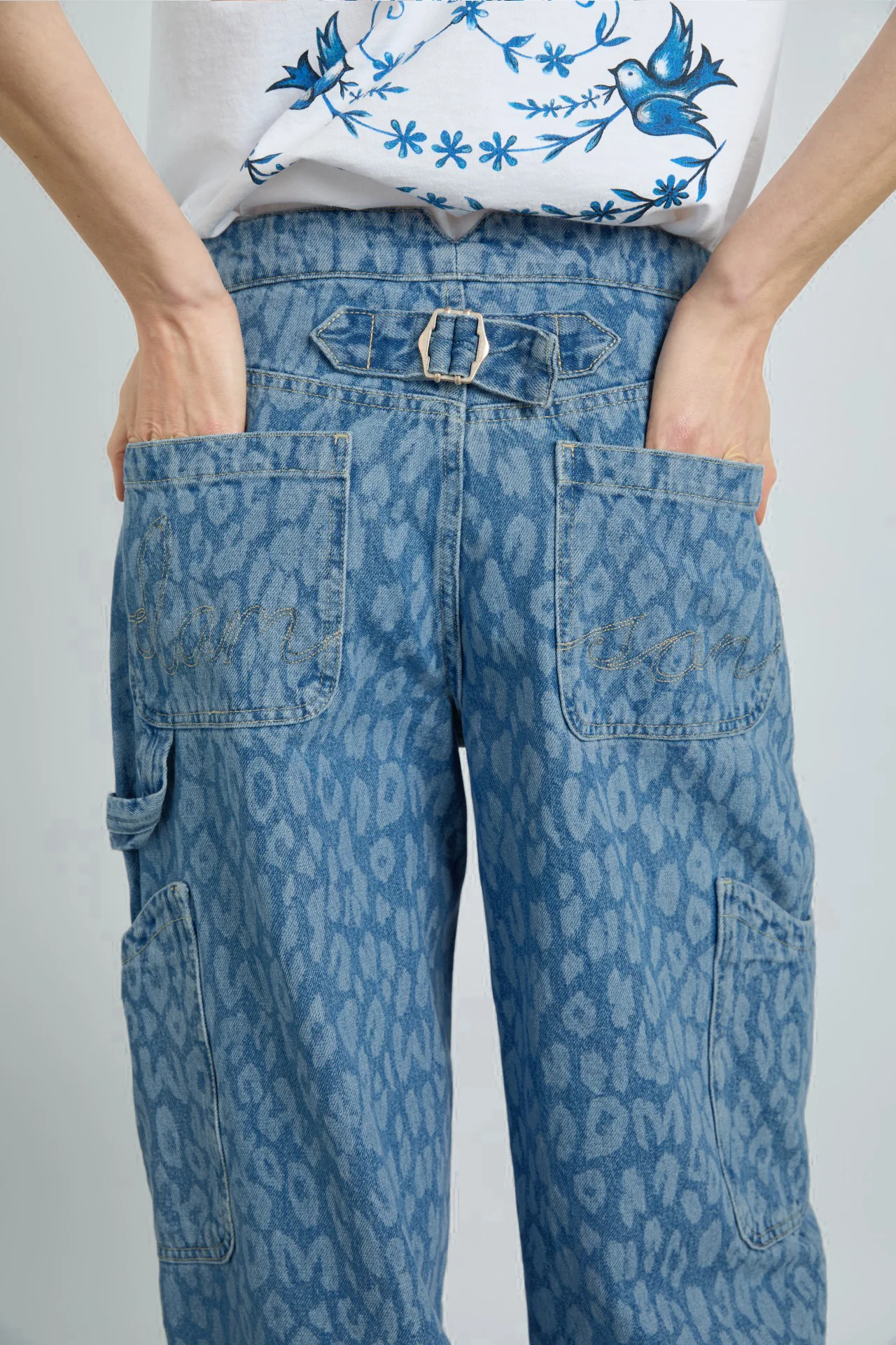 drew jeans - leopard laser
