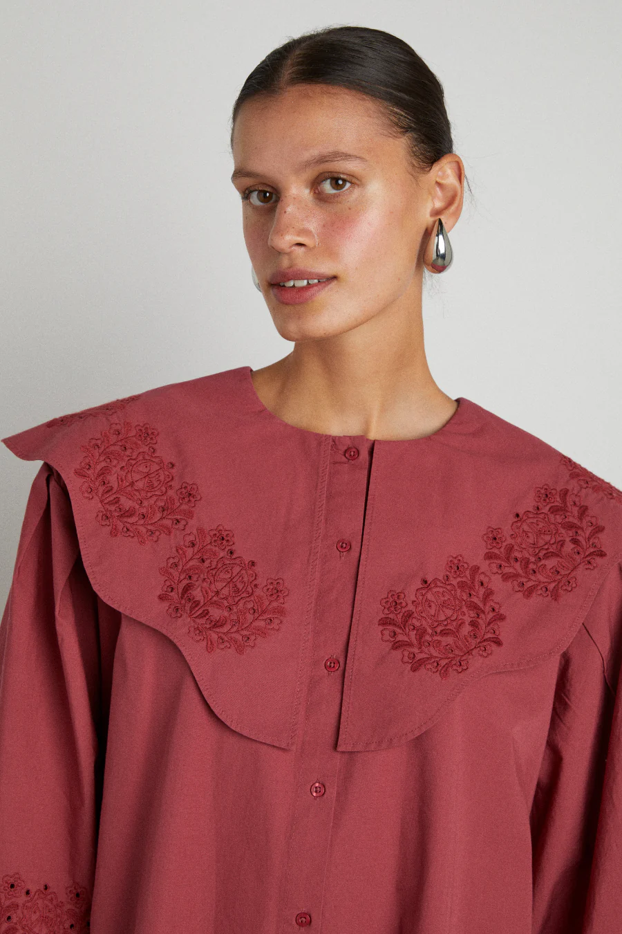 mimi mini dress - plum broderie