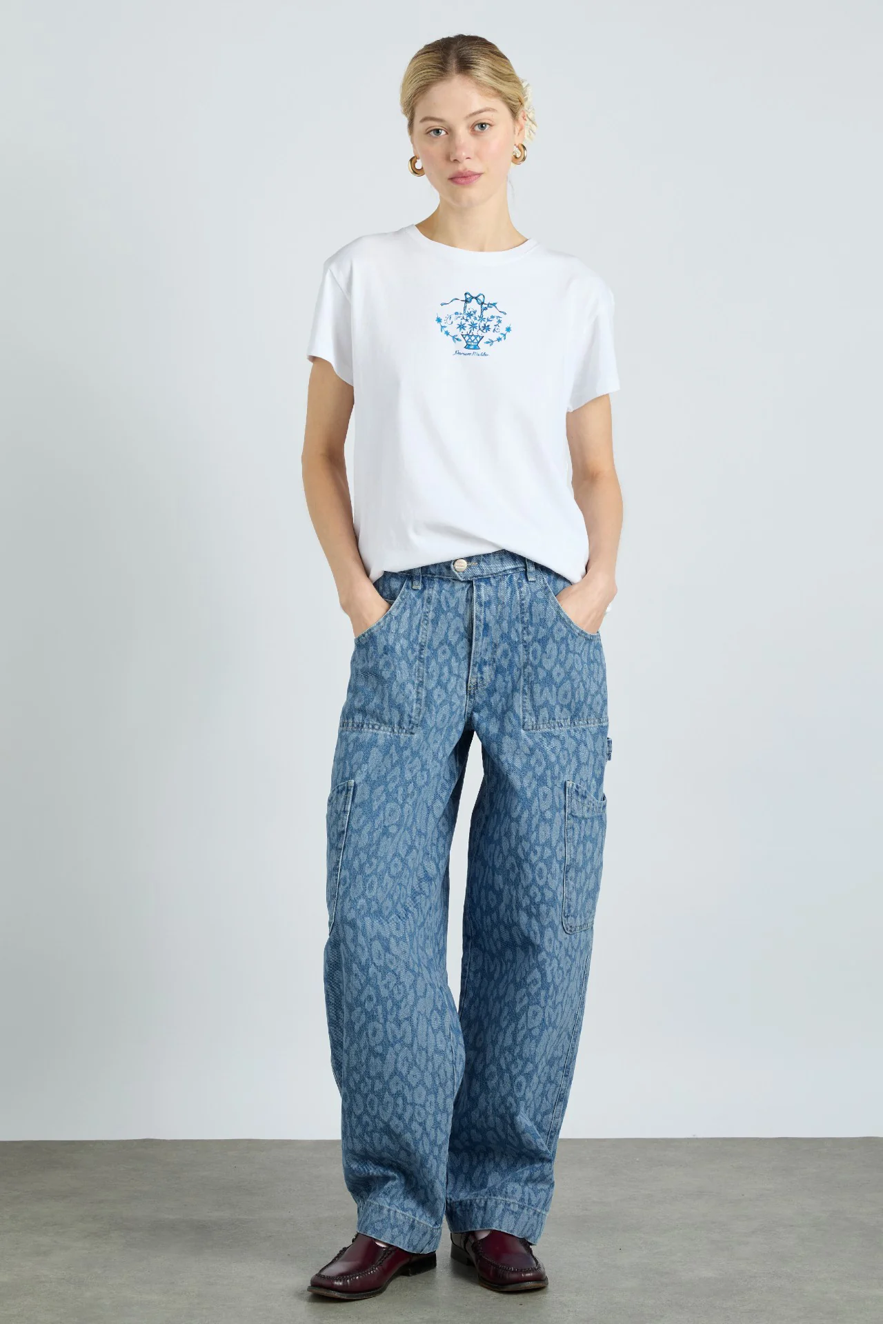 drew jeans - leopard laser