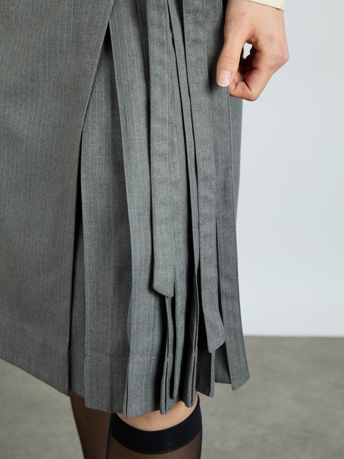 kat kilt - grey pinstripe