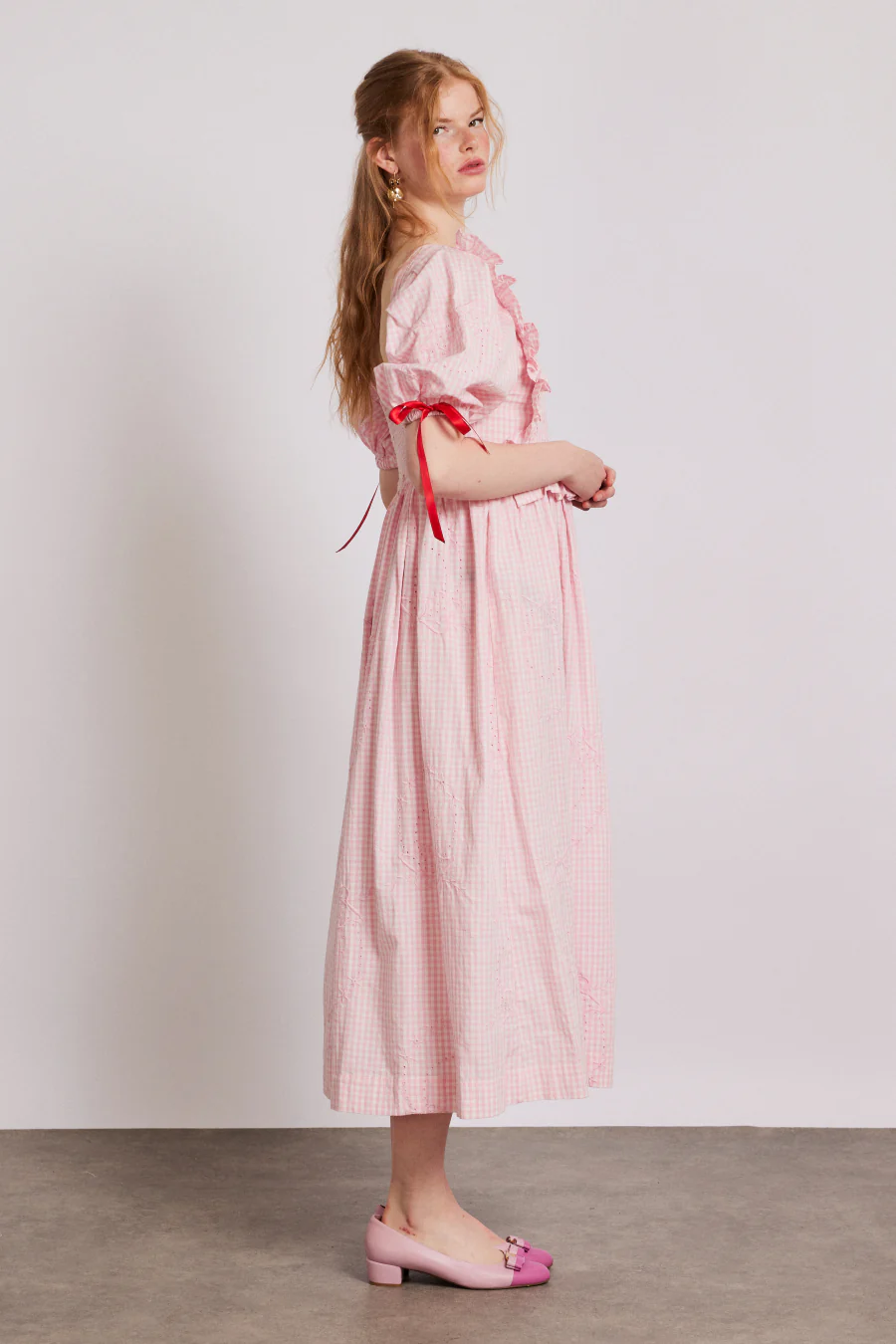 rhea dress - pink gingham