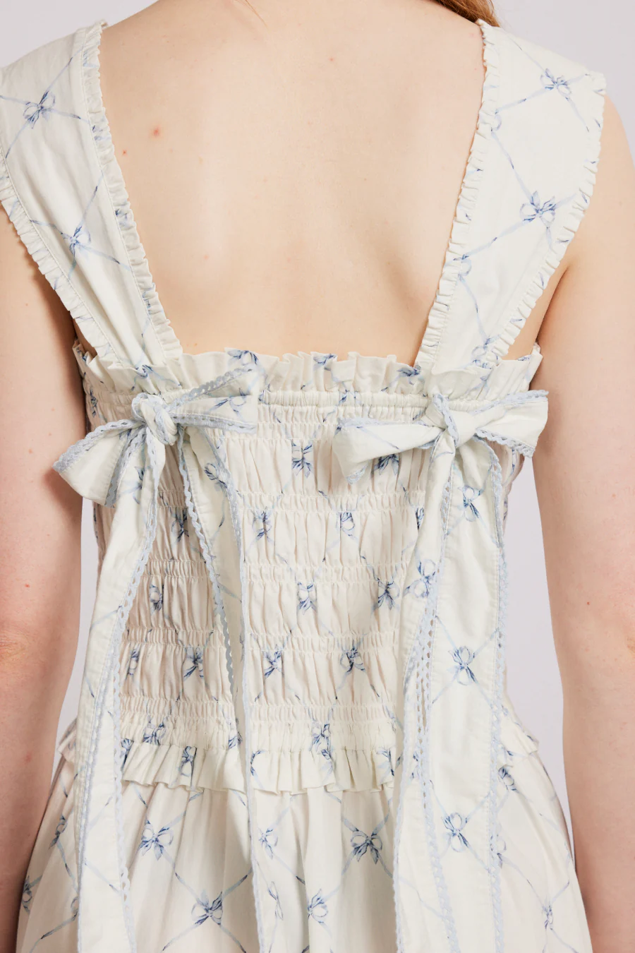 Tish midi dress - white bow print