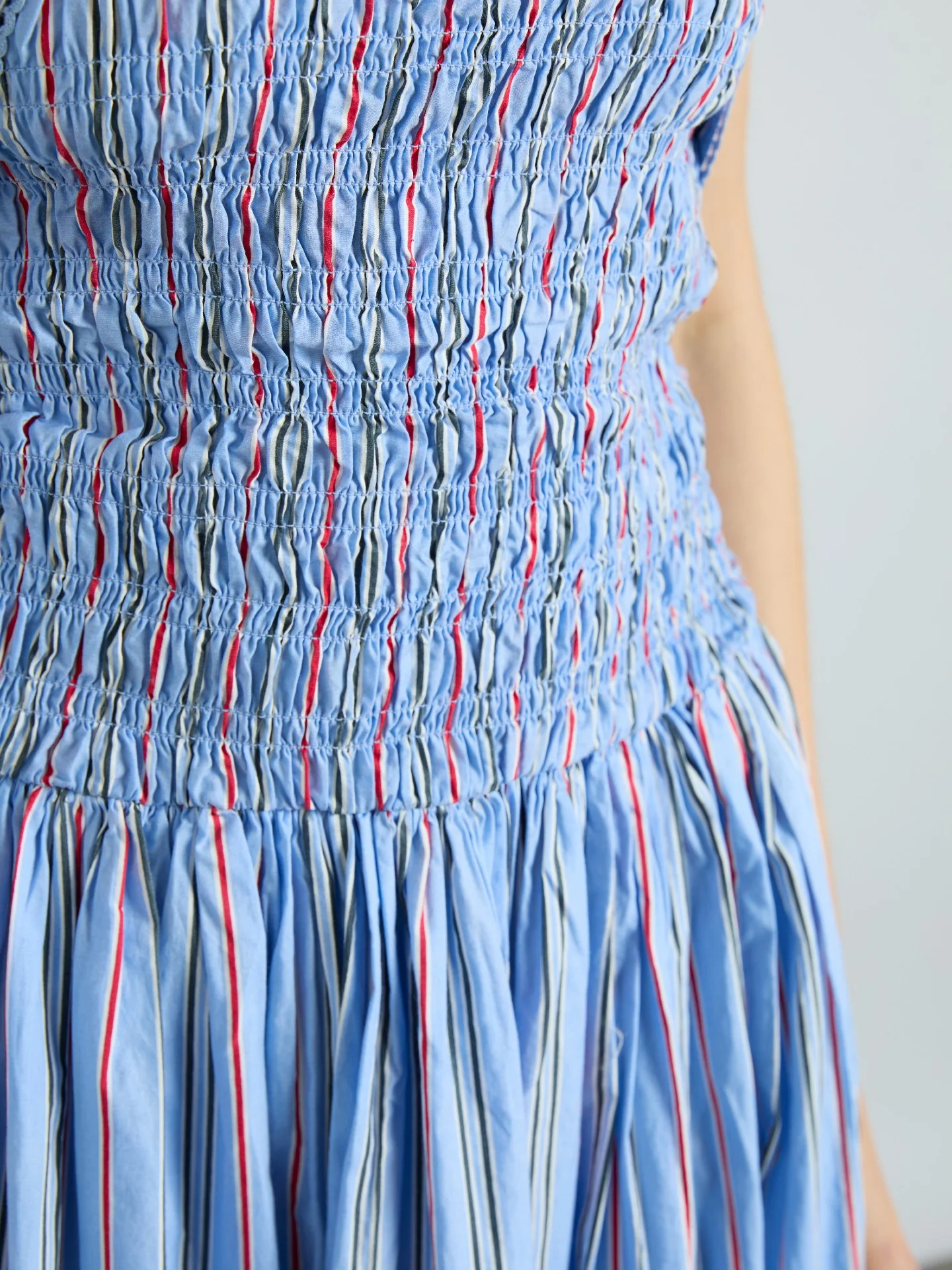 mia midi dress - bold blue stripe