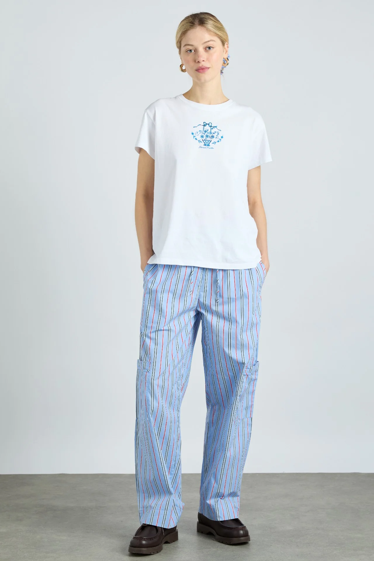 harrison with ties - bold blue stripe