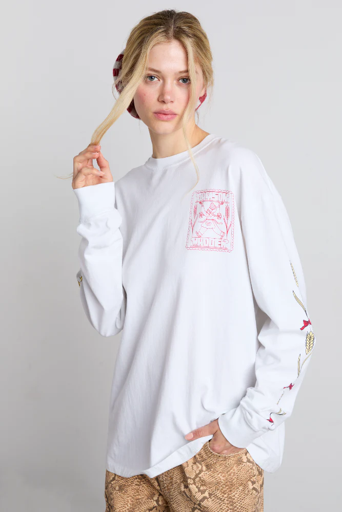 fresh bread long sleeve tee - white