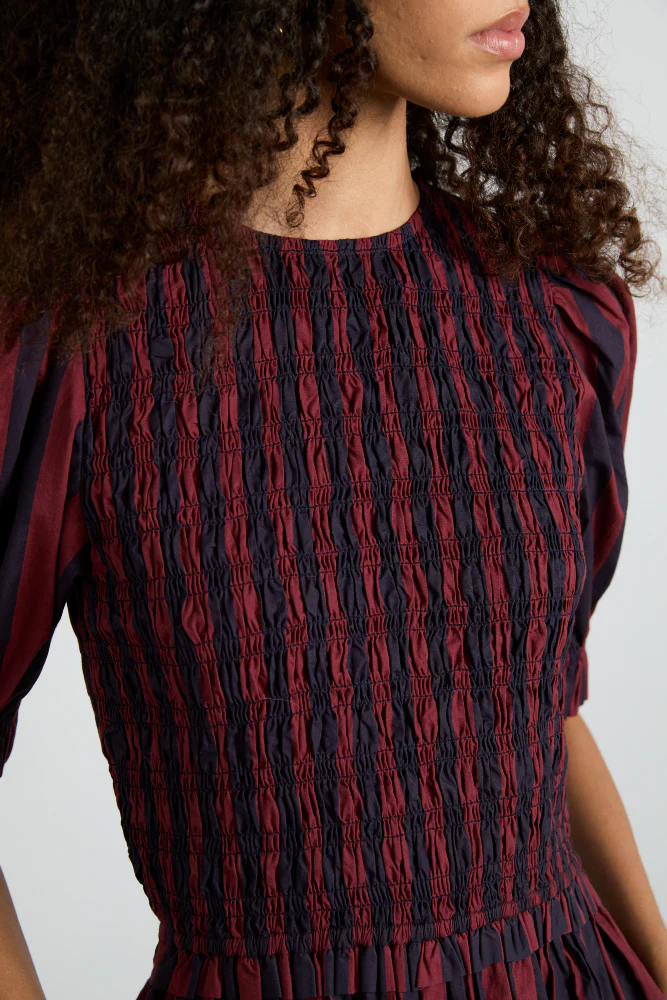 bluebelle midi dress - red/navy