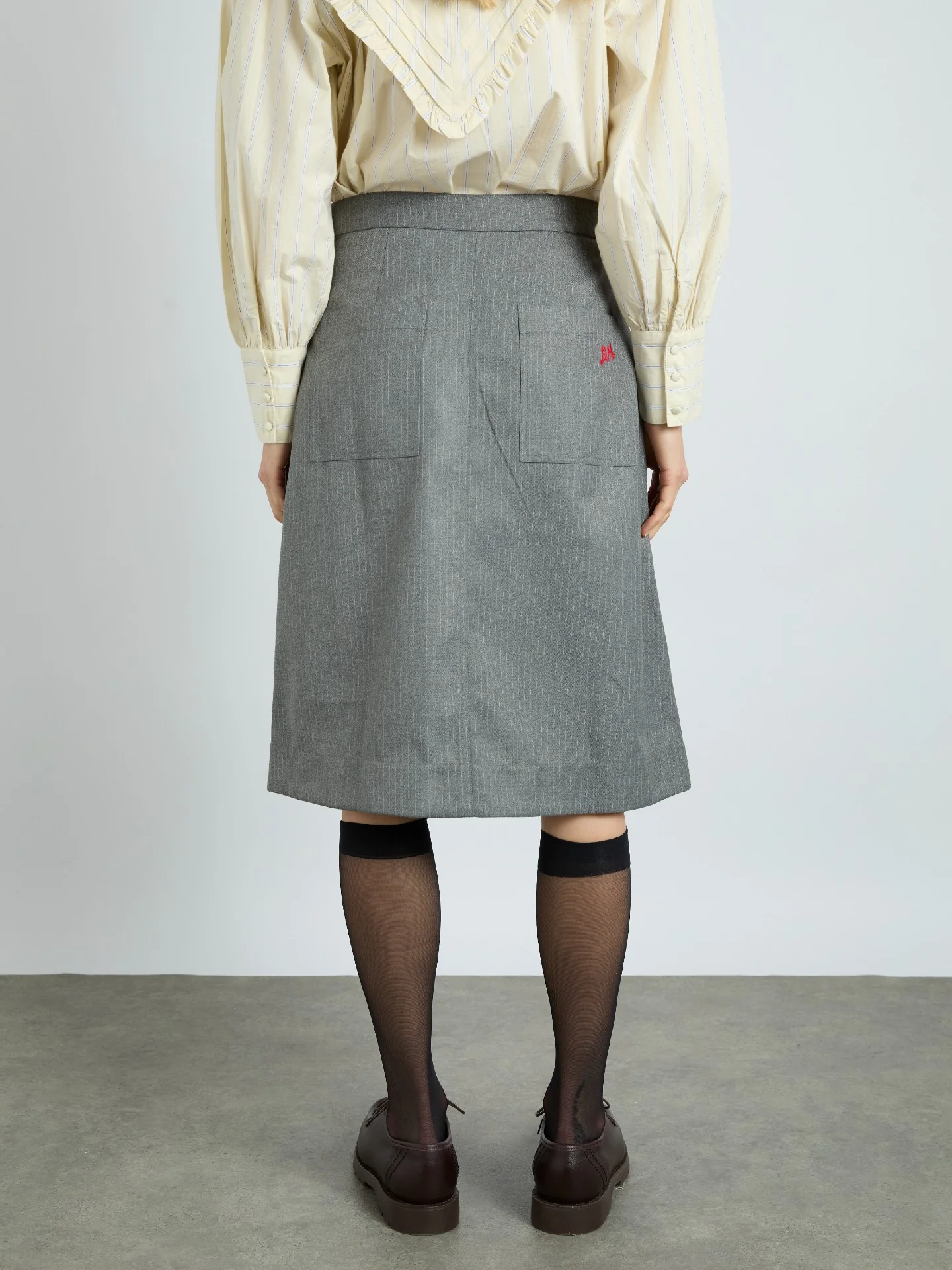 kat kilt - grey pinstripe