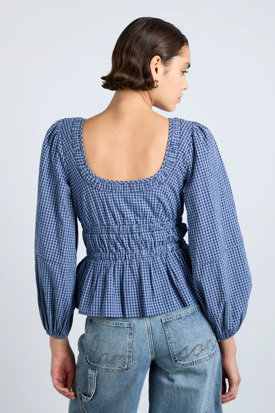 dakota blouse - blue check