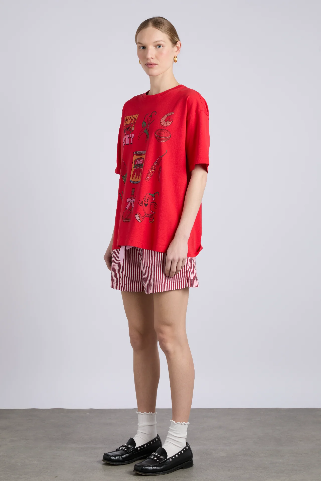 chilli boyfriend tee - washed red