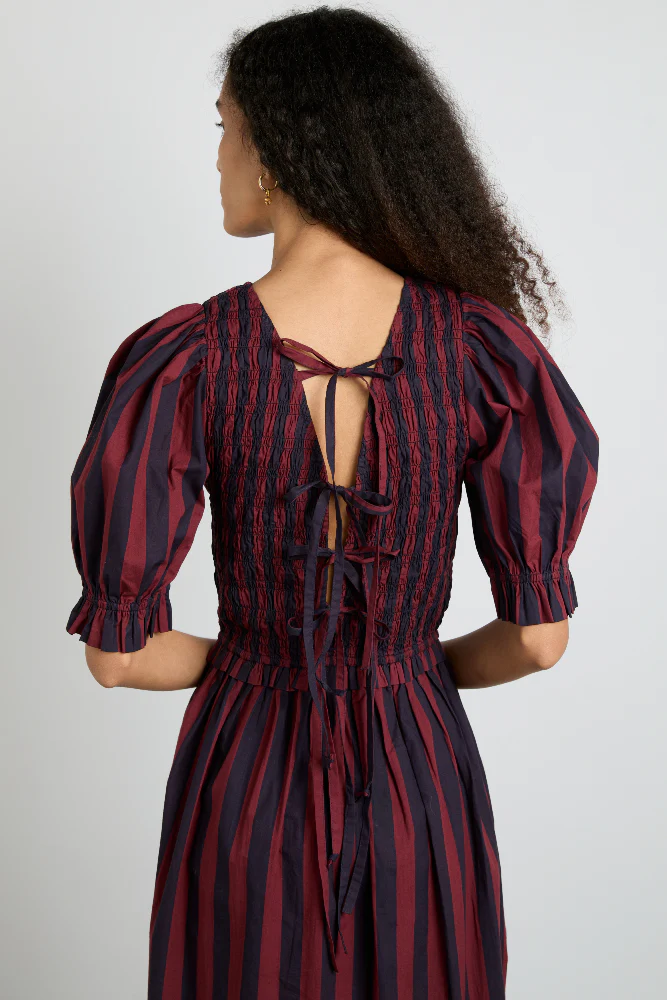 bluebelle midi dress - red/navy