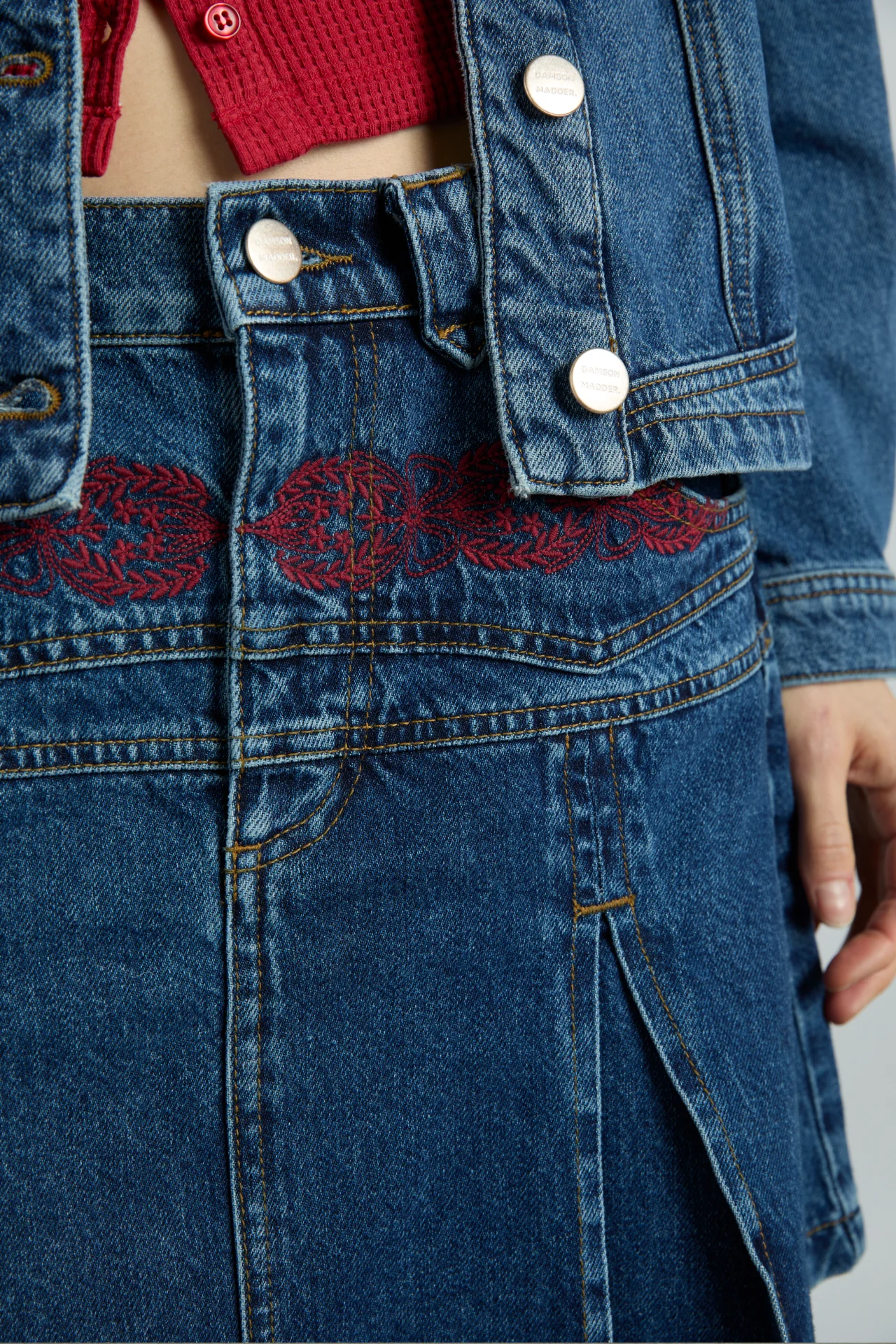 sloane skirt - texas wash & embroidery