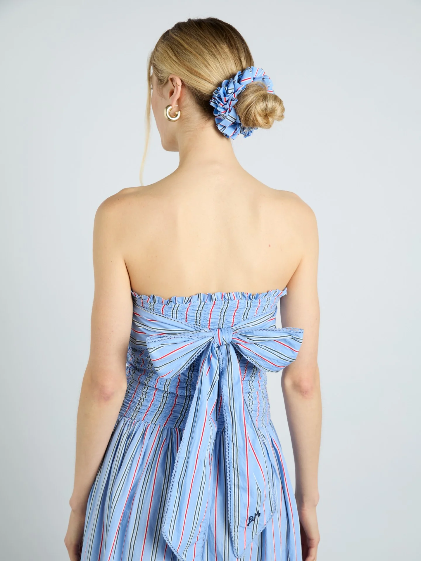 mia midi dress - bold blue stripe