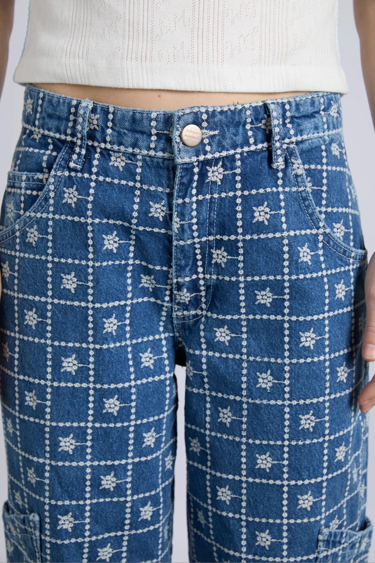 drew jeans - broderie