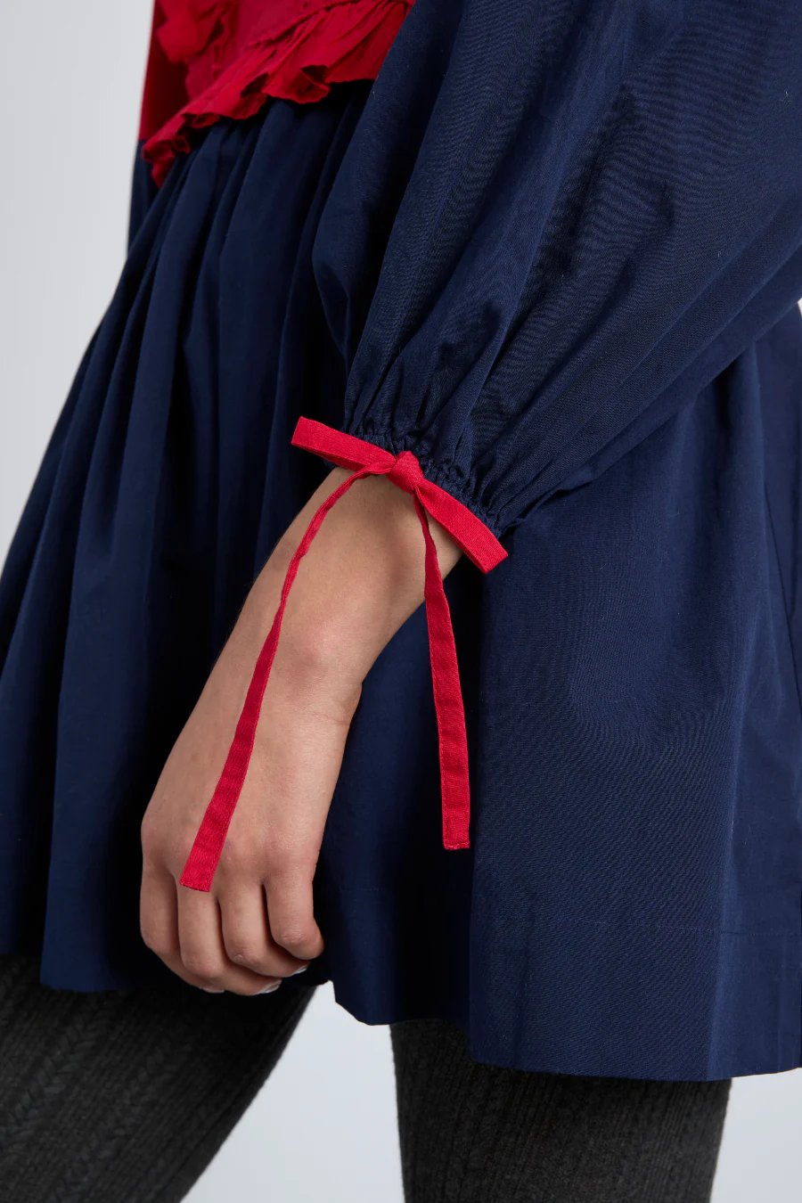 piarra mini smock dress - red & navy