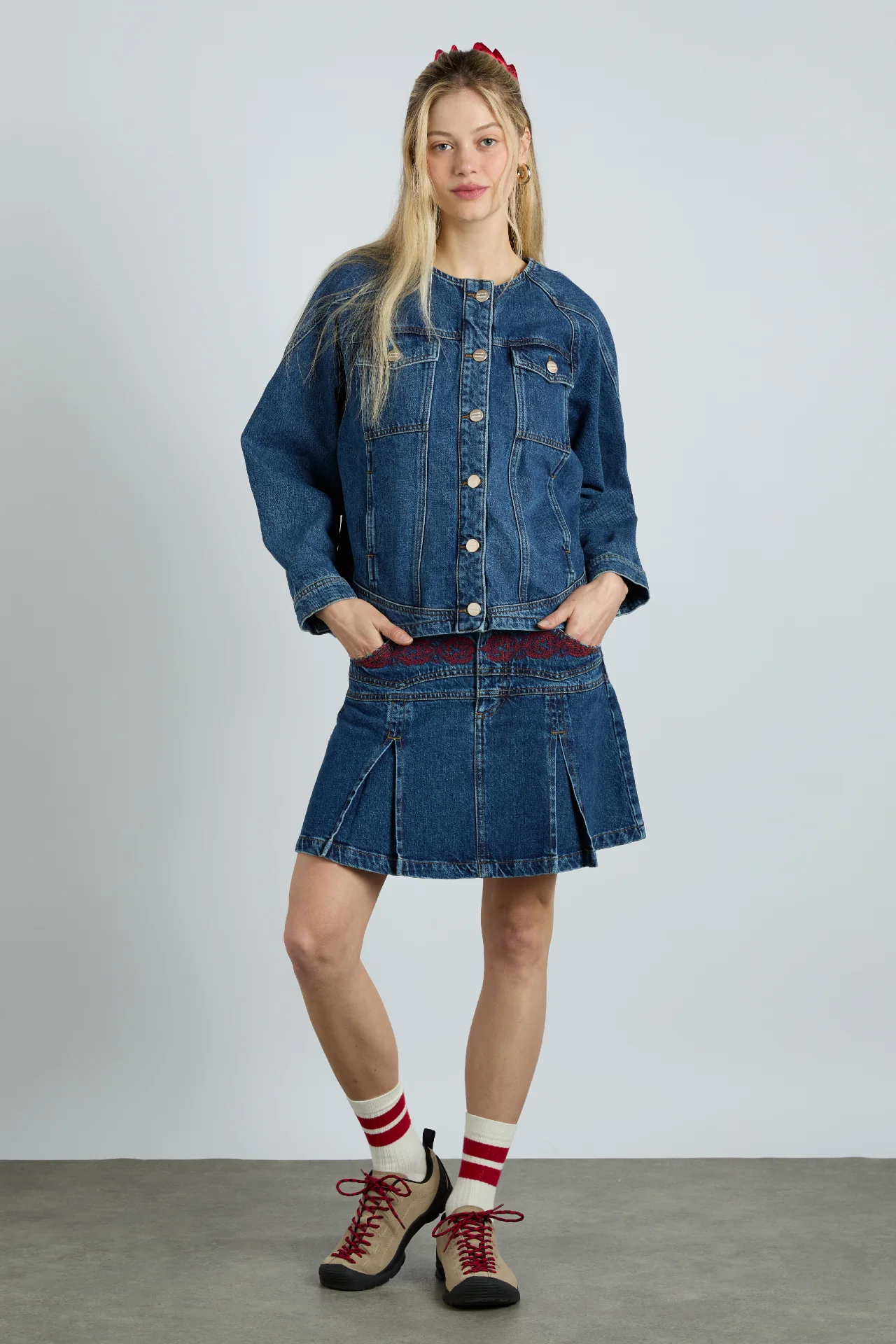 sloane skirt - texas wash & embroidery
