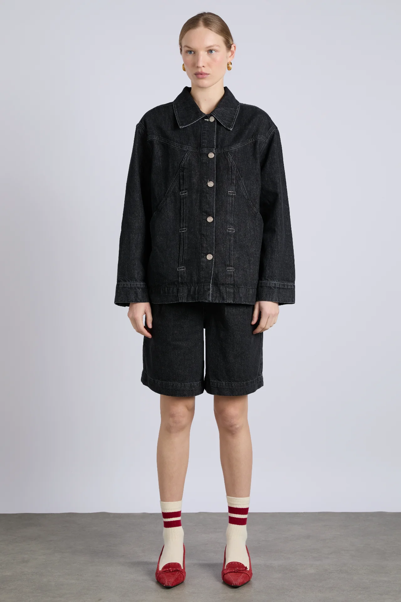 stevie shacket - washed black