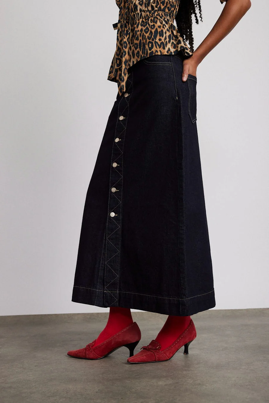 charley denim skirt - dark indigo