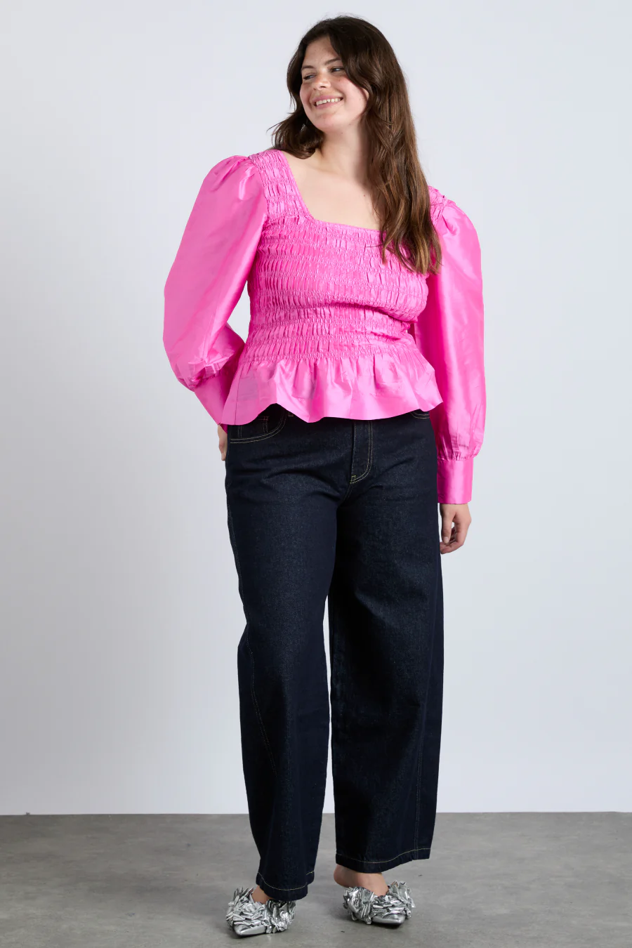 ariana blouse - pink taffeta