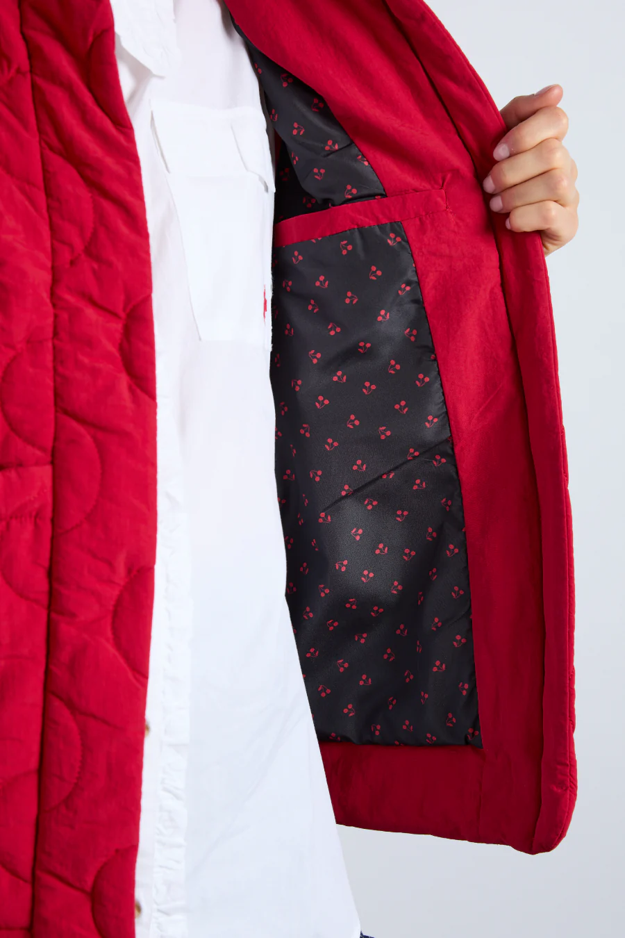 celeste gilet - chilli red