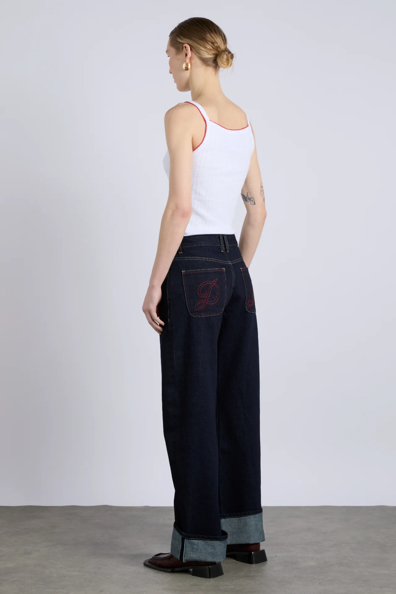 Italian selvedge sylvie jeans with turn up