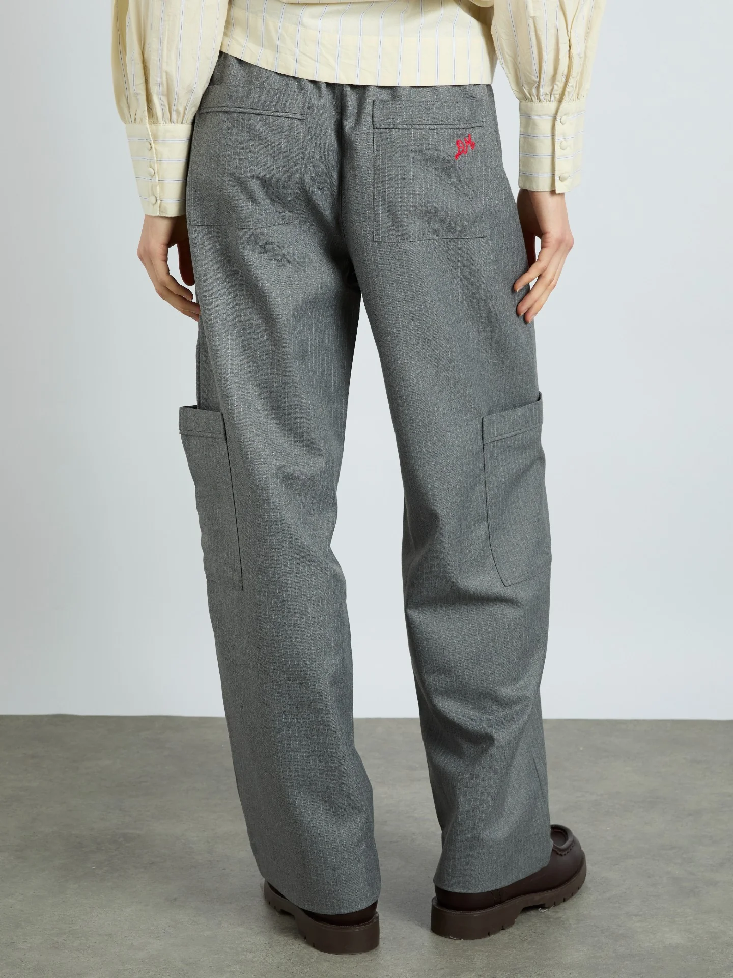 harrison trousers - grey pinstripe
