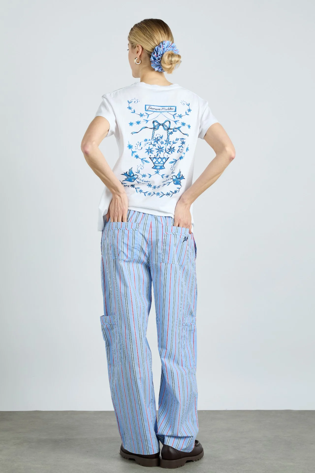 harrison with ties - bold blue stripe